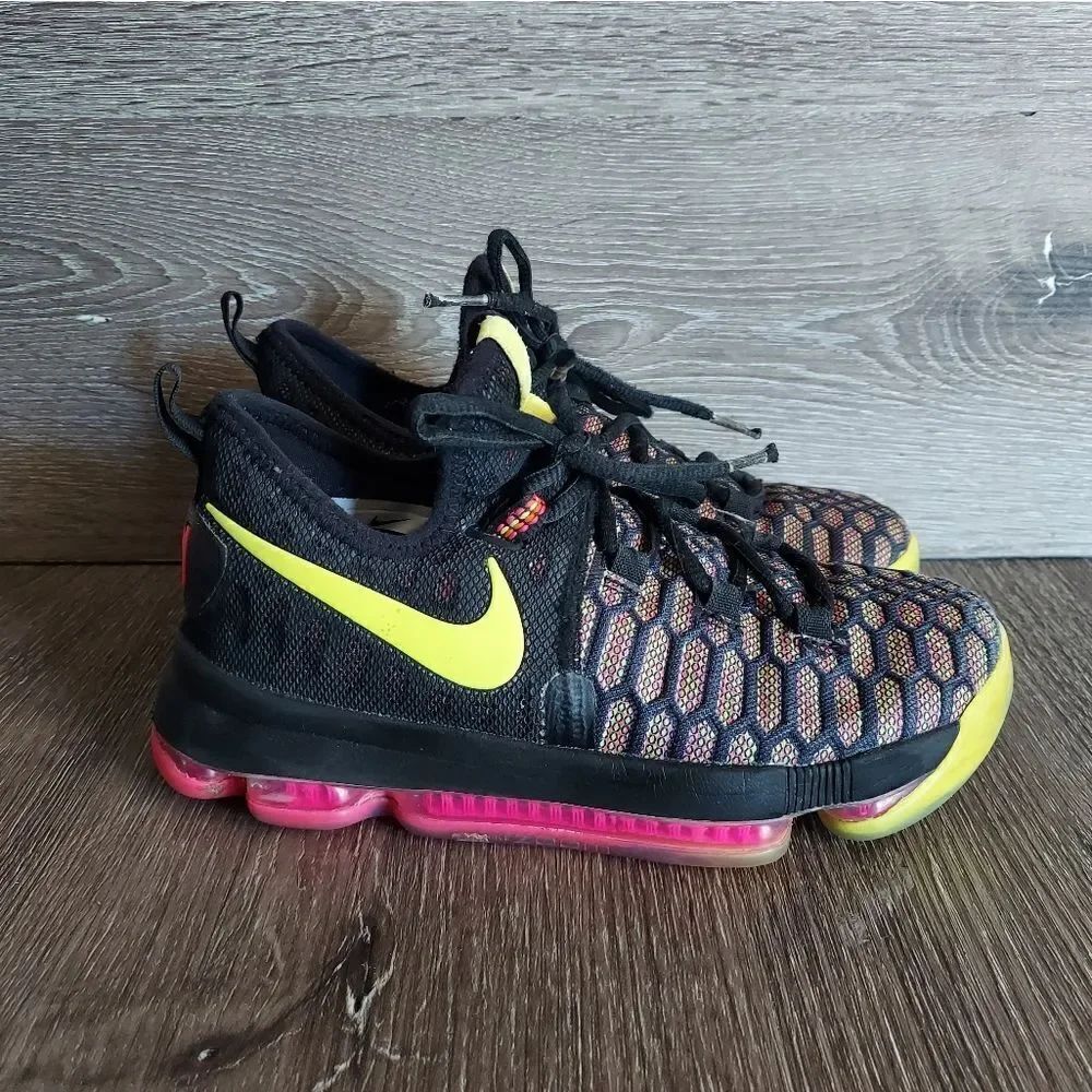 Nike Boys Zoom KD 9 GS 855908-999 Multicolor Lace Up Basketball Shoes Size 4Y